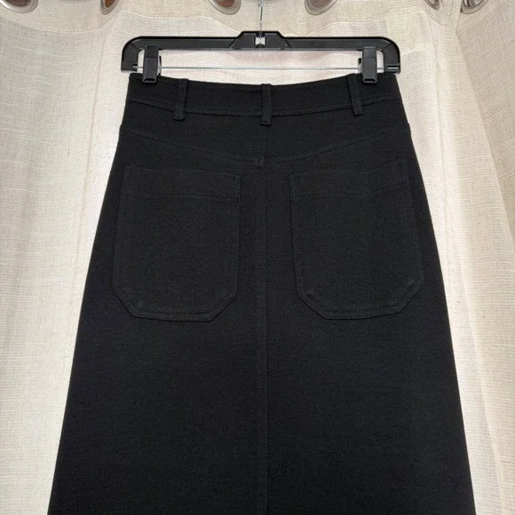 ME+EM Wool Blend Travel Tailoring Midi Skirt Black Pockets Size 2 US 6 UK - Picture 6 of 10